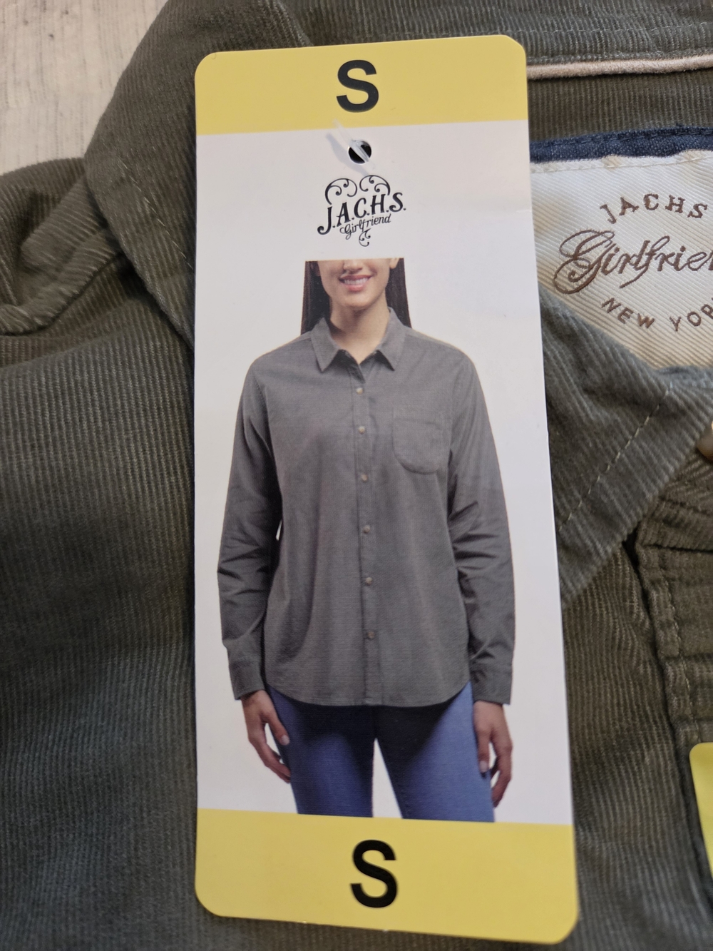 Jachs Girlfriend Olive Button-Up Shirt - S